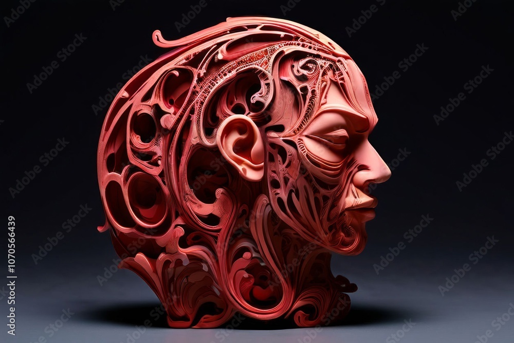 Poster utilizing d printing technology to create intricate sculptures a