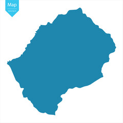 Abstract - High Detailed blue Map of Lesotho isolated on white background. for your web site design map logo, app, Travel. Vector illustration eps10.	
