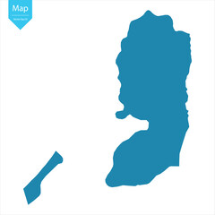 Abstract - High Detailed blue Map of Palestine isolated on white background. for your web site design map logo, app, Travel. Vector illustration eps10.	
