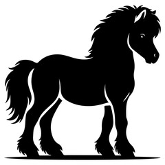 Obraz premium Falabella Horse: A charming illustration of a Falabella horse, a miniature horse breed, characterized by its small and cute appearance.