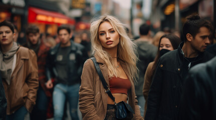 From directly a sexy woman with heavy makeup edgy rock punk style