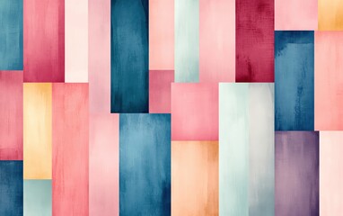 Abstract colorful watercolor pattern with vertical stripes and soft pastel tones.