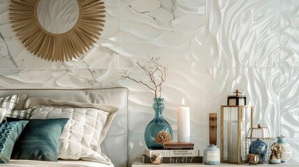 A beautiful and elegant white wall with an artistic design
