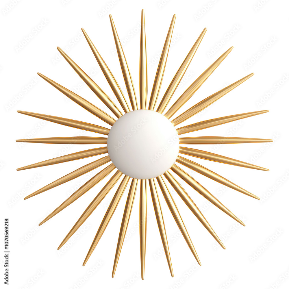 Aufkleber 3d golden sunburst with radiant rays extending from a central point, creating a vibrant and dynamic 