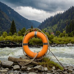 life buoy on the lake