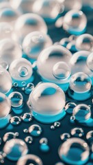 Transparent glass bubbles background. Water drops backdrop