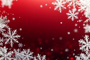 Elegant Christmas-themed vector illustration with red background, white snowflakes, and dark gradient backdrop, perfect for holiday posters or packaging.