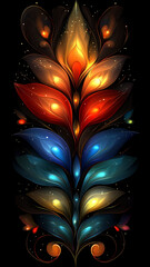 Abstract background. Feather of a magic bird. Phone screensaver. Vertical. Raster. 