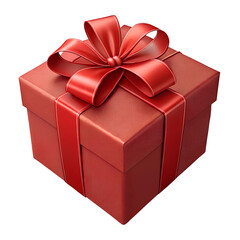 Obraz premium High Rank Gift Box Red Christmas Ribbon Full HD 4K Stock Photo Image Transparent Background PNG Download