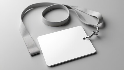 Name tag lanyard mockup with simple design, ideal for event or corporate settings.