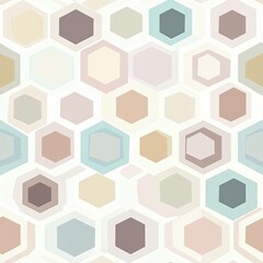 Abstract Geometric Pattern of Hexagon Shapes in Pastel Colors