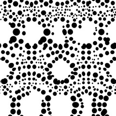 Fototapeta premium Abstract Black and White Pattern of Varying Sized Circles