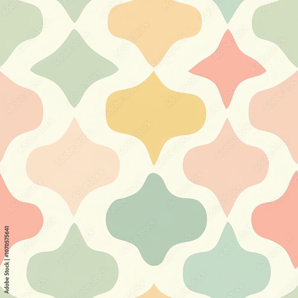 Aufkleber abstract pattern with interlocking pastel shapes