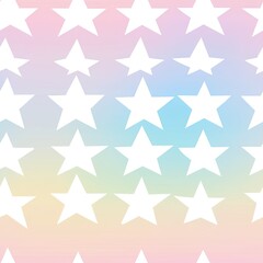 White Stars on a Gradient Background of Pink, Blue, and Yellow