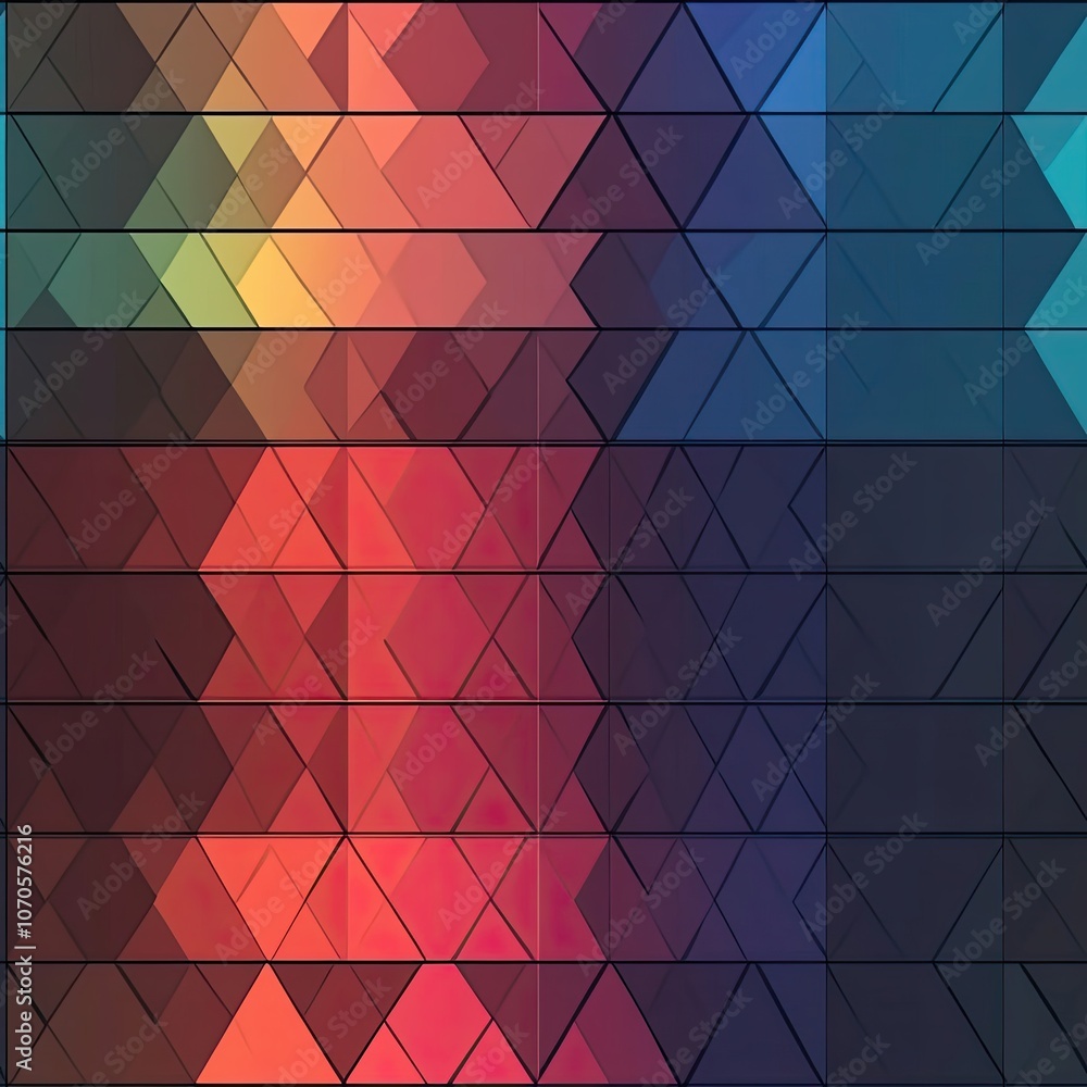 Poster abstract geometric pattern with triangles and gradient colors