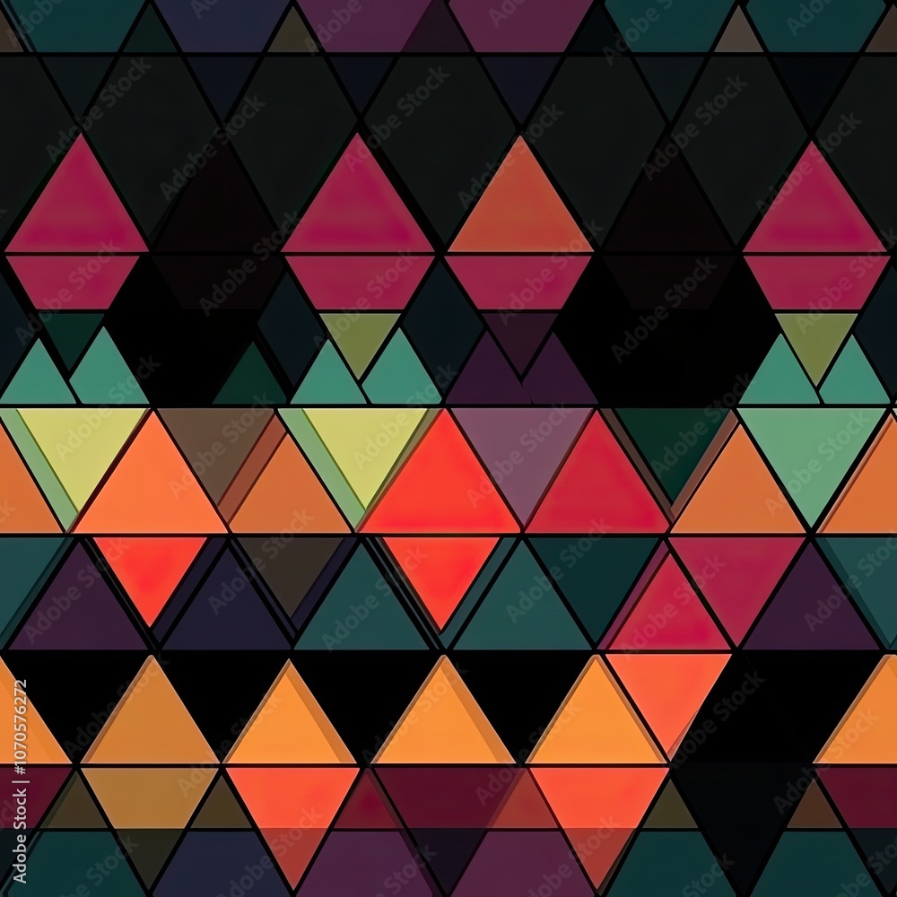 Aufkleber abstract geometric pattern with triangles and black outlines