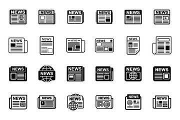 News icon bundle set in vector