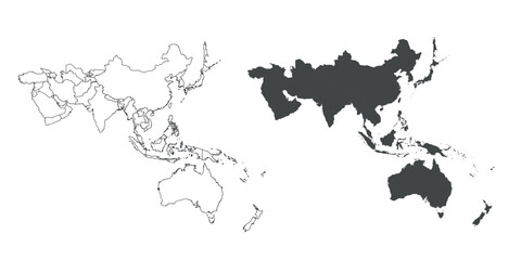 Detailed map of the Asia-Pacific region, highlighting countries