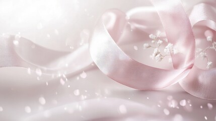 A stylish luxury background with a soft, delicate ribbon and lots of copy space for custom text, perfect for a chic and elegant presentation.