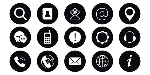 Contacts and Data round Icons Big Set