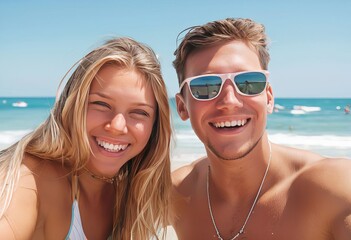 Obraz premium cousins sharing beach house during summer vacation