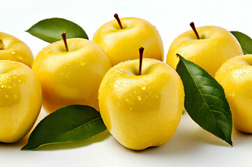 fresh apples on white background