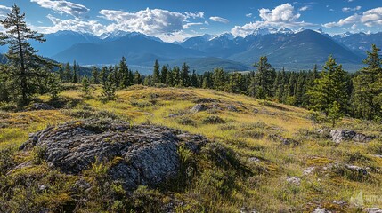 Obraz premium Panoramic Kootenay Mountain Range View