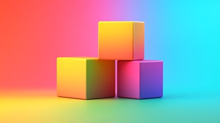 Obraz premium Bright rainbow-colored 3D 12.12 with a gradient backdrop