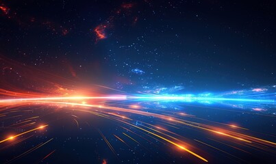 曲线粒子波纹弯曲线条点线科技背景