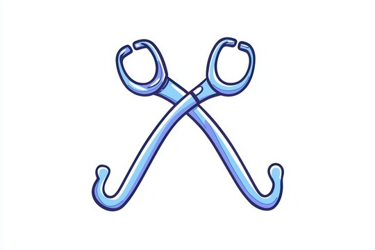 blue dental floss picks crossed clip art preview