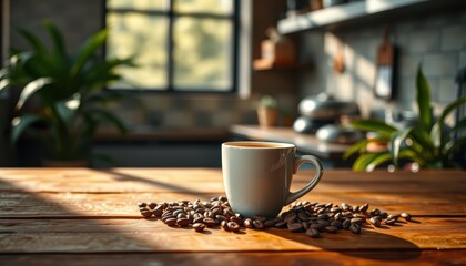 Enjoy a perfect cup of coffee in a cozy kitchen setting