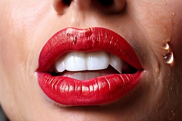 Obraz premium chapped lips of endurance lips dry from harsh weather conditions