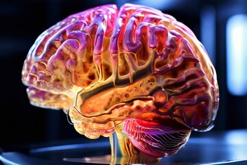 close up of a brain scan a detailed look at an mri or ct scan sh