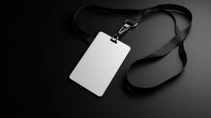 Fototapeta premium Lanyard badge mockup with clean white badge, perfect for high-end branding.