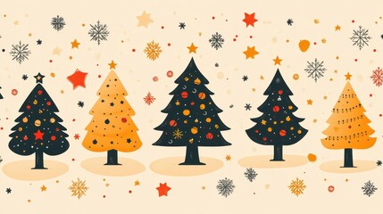 Obraz premium Whimsical Christmas Pattern Design for Festive Decor