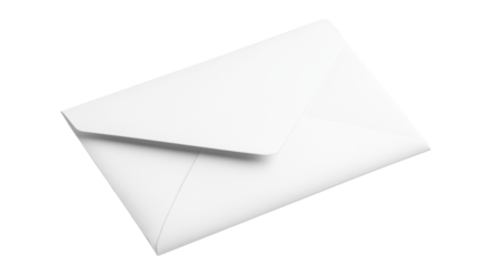Closed office white mail envelope isolated on transparent background