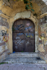Entrance door of an old and classic building