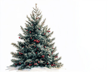 Fototapeta premium Christmas tree on a white background