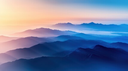 Fototapeta premium Exploring the majestic layers of mountain landscapes at dawn a visual journey through nature's beauty