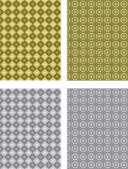 set of colored  and black and white seamless patterns geometric Islamic art arabesque.