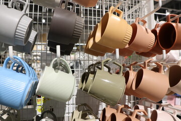 Explore a Colorful Collection of Trendy and Stylish Mugs Displayed for Sale Today