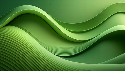 Abstract Green Waves Pattern Background