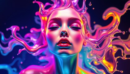 Discover the vibrant beauty of abstract hair art with colorful fluid dynamics