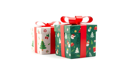 Gift Box with Christmas eve pattern  on the white solid background easy to use/apply at graphic design 