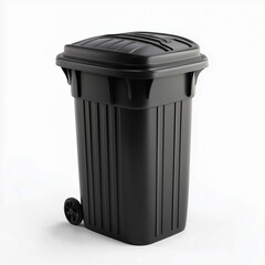 Rubbish bin on the white background