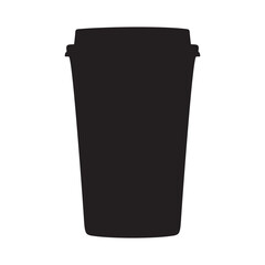Disposable Coffee Cup Silhouette Vector Illustration