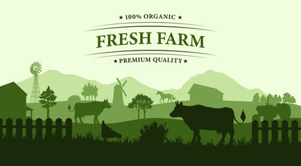 Natural landscape of an organic farm