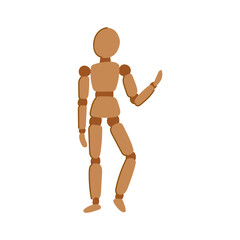 figure wood man model cartoon. creation artisan, en detail, unique realistic figure wood man model sign. isolated symbol vector illustration