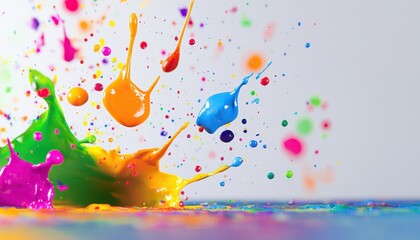 Fototapeta premium Explore the vibrant world of colorful paint splashes captured in motion for artistic inspiration