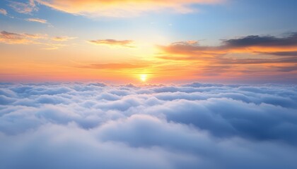 Obraz premium Breathtaking sunrise illuminates the majestic clouds over a tranquil landscape